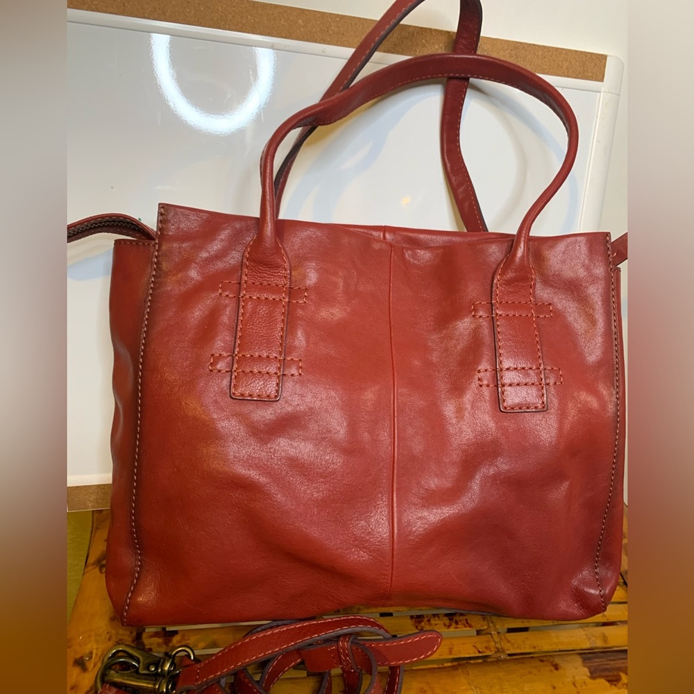 Frye Red Leather Tote Bag